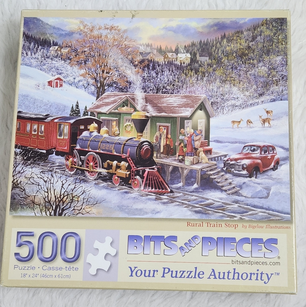 Rural Train Stop 500 Piece Puzzle
